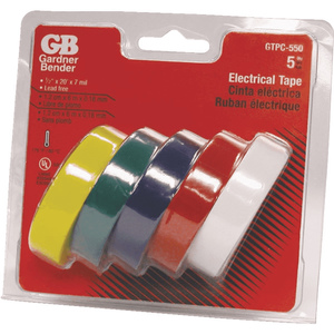 Gardner Bender Electrical Tape 1-2 x 20 5 Colors