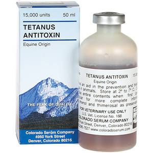 TETANUS ANTITOXIN LIVESTOCK VACCINE CONCENTRATED 15,000-UNITS