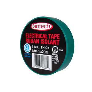 Vinyl Plastic Electrical Tape - Green - 3-4 x 66